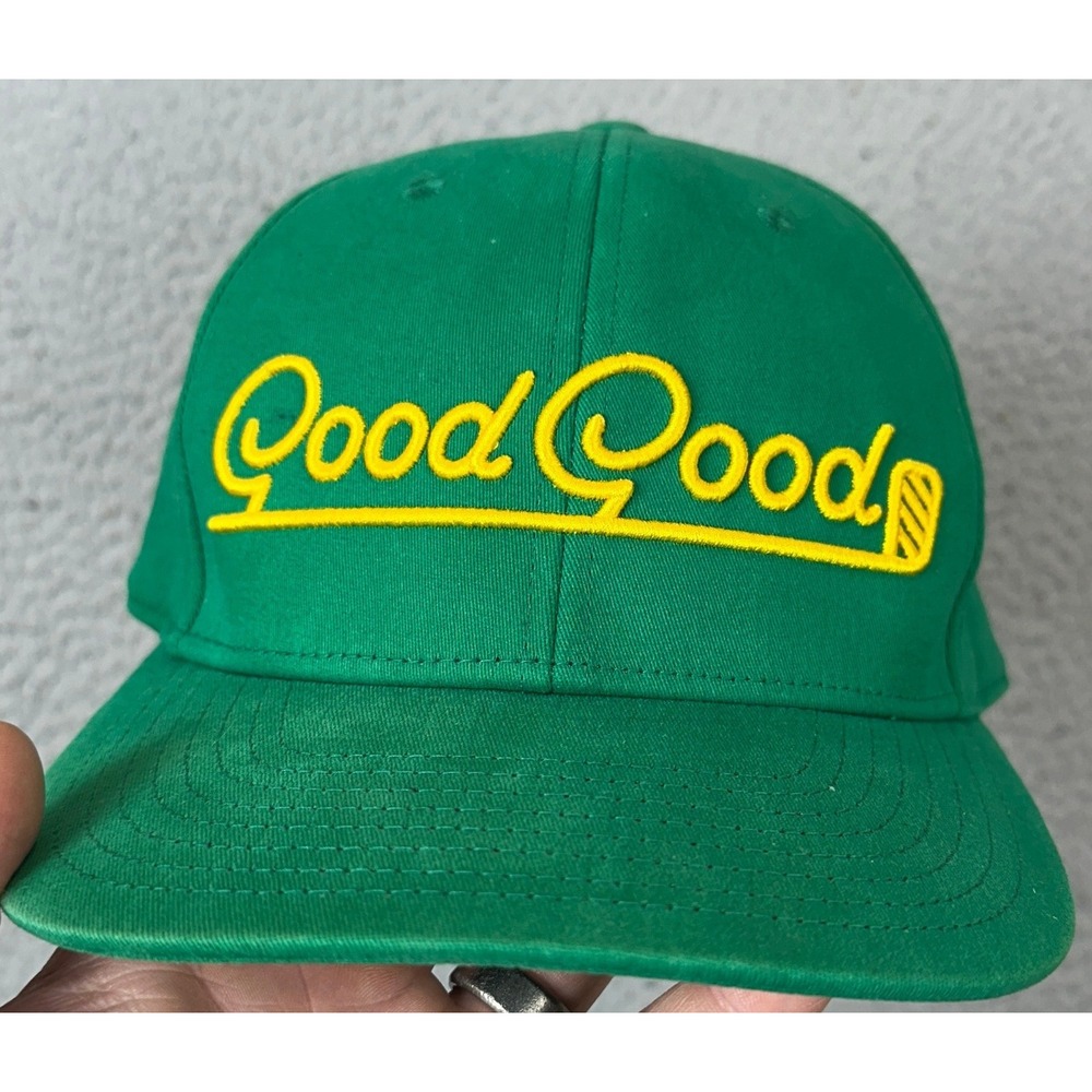 Good Good Golf Hat Mens OSFA Snapback Green Yellow Logo Athetic Cap Stretch EUC